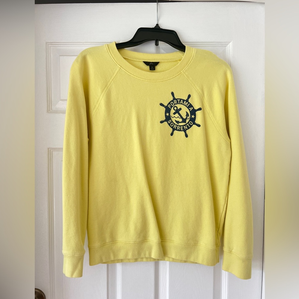J.Crew yellow crew neck sweatshirt, 100% cotton. Size M